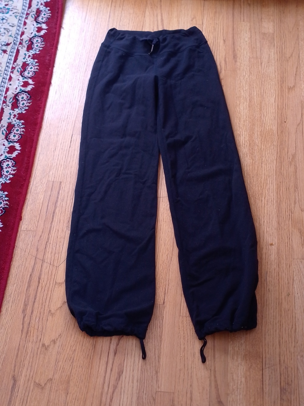 Lululemon Athletica Black Joggers With Waist Band Tie And Ankle Tie Butt Pocket